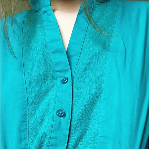 Vintage Teal Blouse - Picture 8 of 11